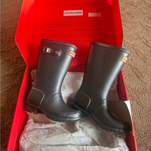 Hunter Greyish Black Rain winter Boots